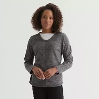 St. John's Bay Womens V Neck Polar Fleece Long Sleeve Sweatshirt