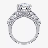 Signature By Modern Bride (G, Vs2-Si1) Womens 7 1/2 Ct. T.W. Lab Grown White Diamond 14K Gold Oval Side Stone Engagement Ring
