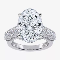 Signature By Modern Bride (G, Vs2-Si1) Womens 7 1/2 Ct. T.W. Lab Grown White Diamond 14K Gold Oval Side Stone Engagement Ring