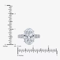 Signature By Modern Bride (G, Vs2-Si1) Womens 7 1/2 Ct. T.W. Lab Grown White Diamond 14K Gold Oval Side Stone Engagement Ring