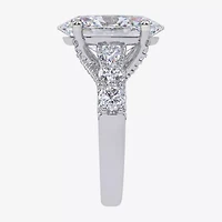 Signature By Modern Bride (G, Vs2-Si1) Womens 7 1/2 Ct. T.W. Lab Grown White Diamond 14K Gold Oval Side Stone Engagement Ring