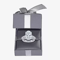 Signature By Modern Bride (G, Vs2-Si1) Womens 7 1/2 Ct. T.W. Lab Grown White Diamond 14K Gold Oval Side Stone Engagement Ring