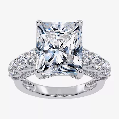 Signature By Modern Bride (G, Vs2-Si1) Womens 7 1/2 Ct. T.W. Lab Grown White Diamond 14K Gold Rectangular Side Stone Engagement Ring