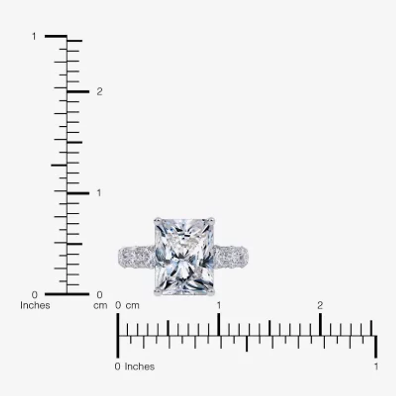 Signature By Modern Bride (G, Vs2-Si1) Womens 7 1/2 Ct. T.W. Lab Grown White Diamond 14K Gold Rectangular Side Stone Engagement Ring