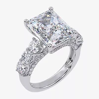 Signature By Modern Bride (G, Vs2-Si1) Womens 7 1/2 Ct. T.W. Lab Grown White Diamond 14K Gold Rectangular Side Stone Engagement Ring