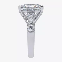 Signature By Modern Bride (G, Vs2-Si1) Womens 7 1/2 Ct. T.W. Lab Grown White Diamond 14K Gold Rectangular Side Stone Engagement Ring