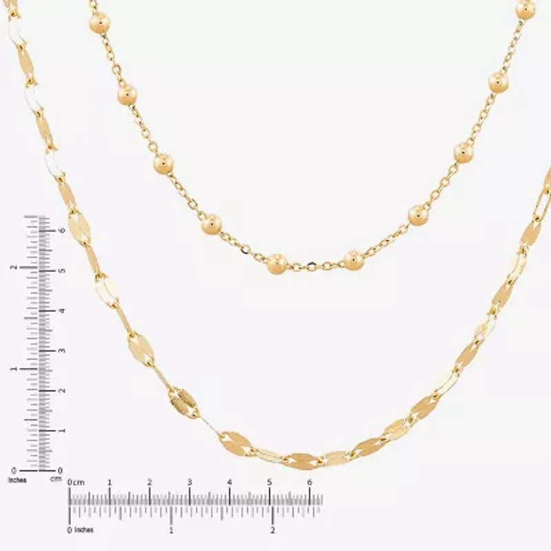 Gold Addiction Womens 10K Gold 18 Inch Chain Necklace