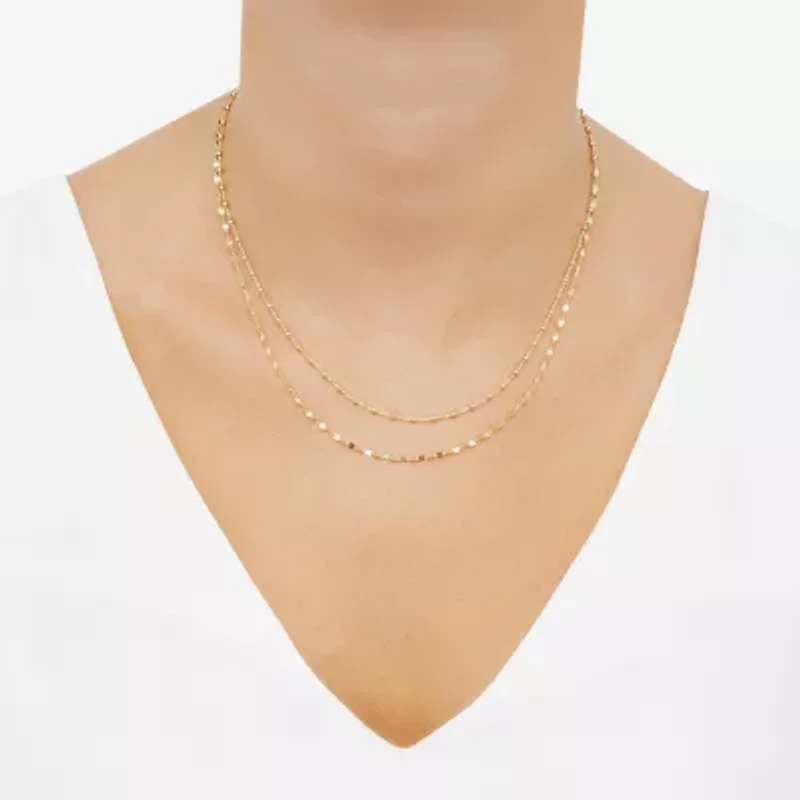 Gold Addiction Womens 10K Gold 18 Inch Chain Necklace