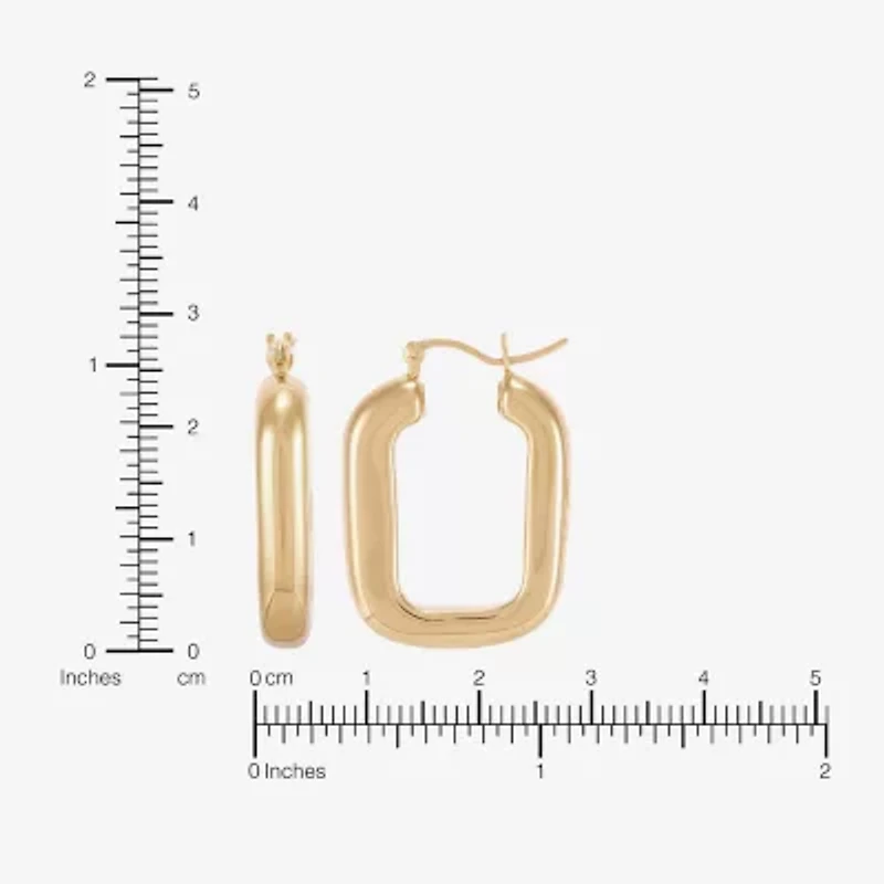 Silver Addiction Womens 14K Gold Over Silver Hoop Earrings