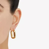 Silver Addiction Womens 14K Gold Over Silver Hoop Earrings