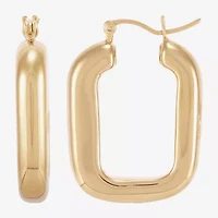 Silver Addiction Womens 14K Gold Over Silver Hoop Earrings