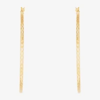 Silver Addiction Womens 14K Gold Over Silver 64mm Hoop Earrings