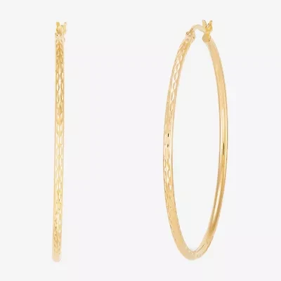 Silver Addiction Womens 14K Gold Over Silver 64mm Hoop Earrings