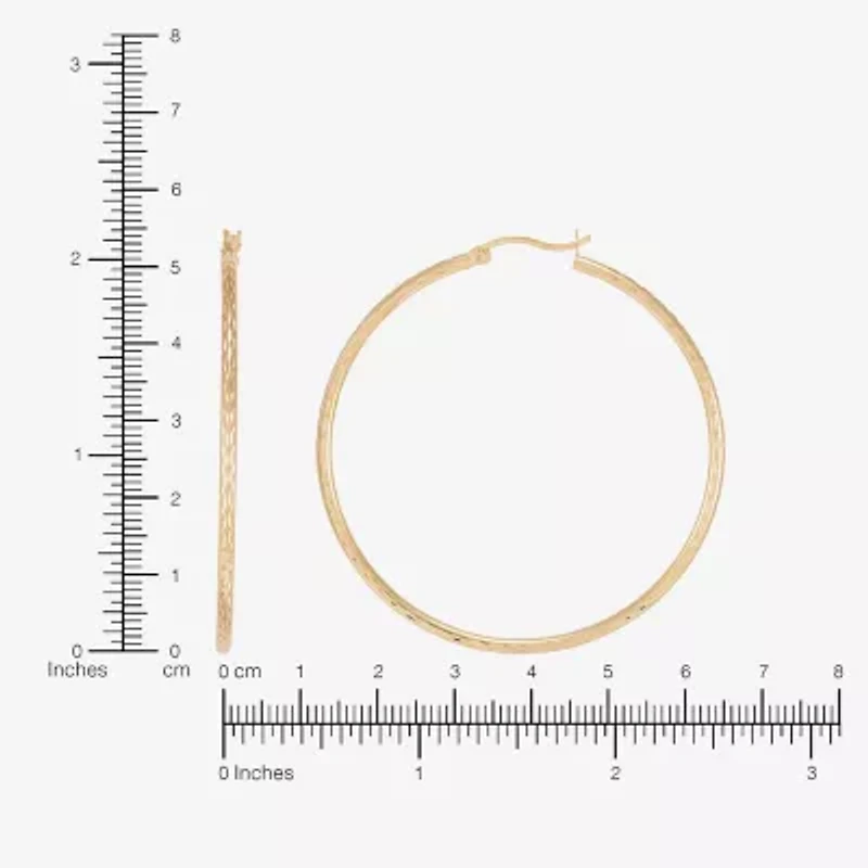 Silver Addiction Womens 14K Gold Over Silver 64mm Hoop Earrings