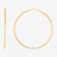 Silver Addiction Womens 14K Gold Over Silver 64mm Hoop Earrings
