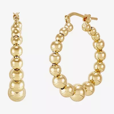 Silver Addiction Womens 14K Gold Over Silver 25mm Hoop Earrings