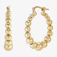 Silver Addiction Womens 14K Gold Over Silver 25mm Hoop Earrings