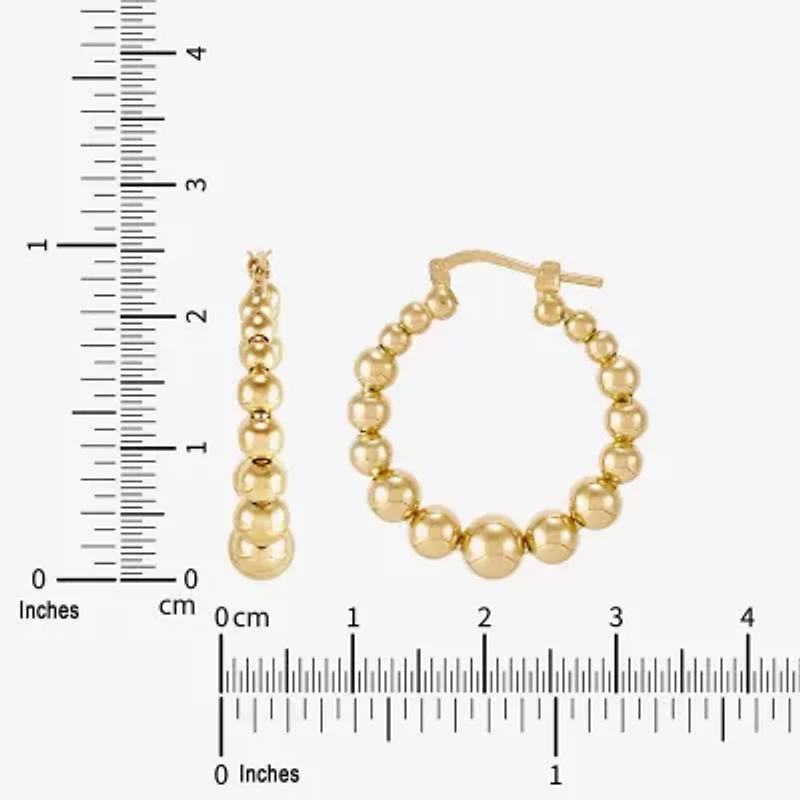 Silver Addiction Womens 14K Gold Over Silver 25mm Hoop Earrings