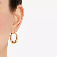 Silver Addiction Womens 14K Gold Over Silver 25mm Hoop Earrings