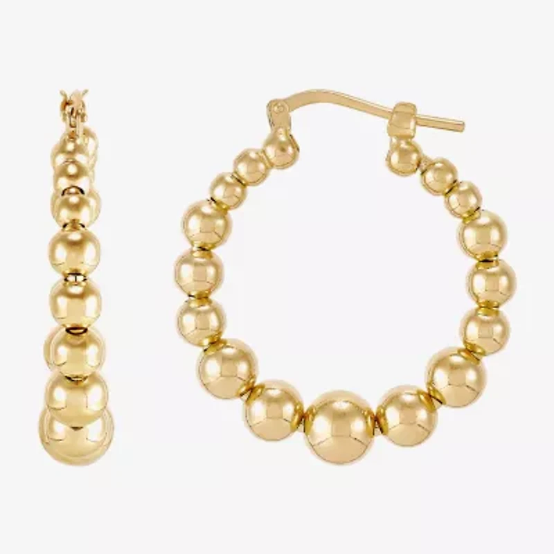 Silver Addiction Womens 14K Gold Over Silver 25mm Hoop Earrings