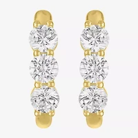 (G-H, Si2-I1) Womens 2 CT. T.W. Lab Grown White Diamond 14K Gold Over Silver 16.7mm Round Hoop Earrings