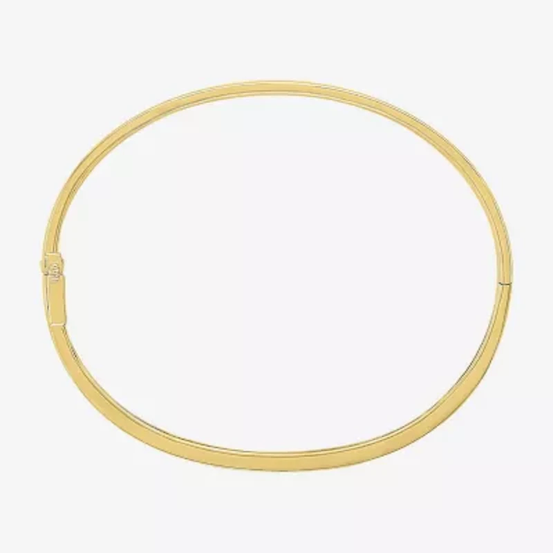 (G-H, Si2-I1) Womens 1/10 CT. T.W. Lab Grown White Diamond 14K Gold Over Silver Bangle Bracelet