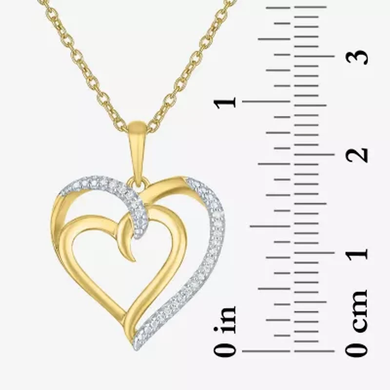 Diamond Accent (G-H, Si2-I1) Womens Lab Grown White Sterling Silver Heart 18 Inch Pendant Necklace