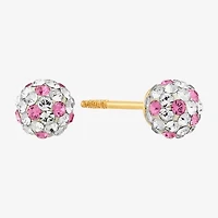 Limited Quantities! Pink Crystal 14K Gold 4.8mm Ball Stud Earrings