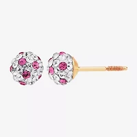 Limited Quantities! Pink Crystal 14K Gold 4.8mm Ball Stud Earrings
