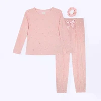 Sleep On It Little & Big Kid Girls Velour Crew Neck Long Sleeve 3-pc. Plus Pajama Sets