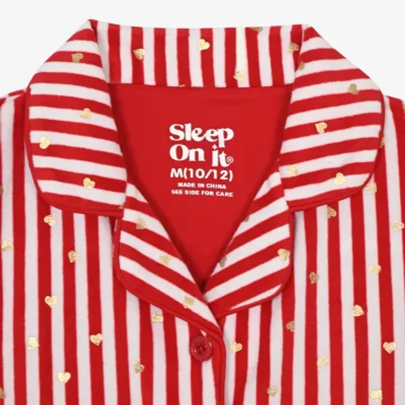 Sleep On It Little & Big Kid Girls Velour Long Sleeve 3-pc. Pajama Sets