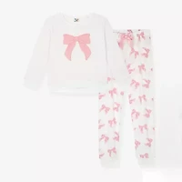 Sleep On It Little & Big Kid Girls Plush Crew Neck Long Sleeve 3-pc. Pajama Sets