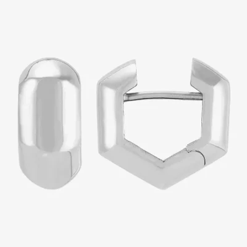 Silver Addiction Womens Sterling Silver 13mm Hoop Earrings