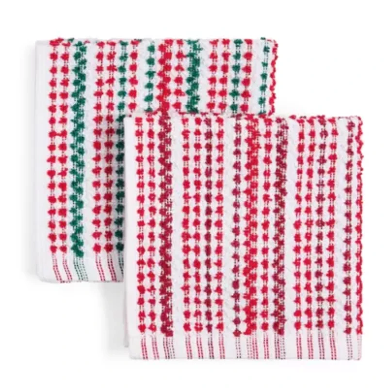 North Pole Trading Co. Holiday Stripe 4-pc. Dish Cloth Set