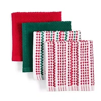 North Pole Trading Co. Holiday Stripe 4-pc. Dish Cloth Set
