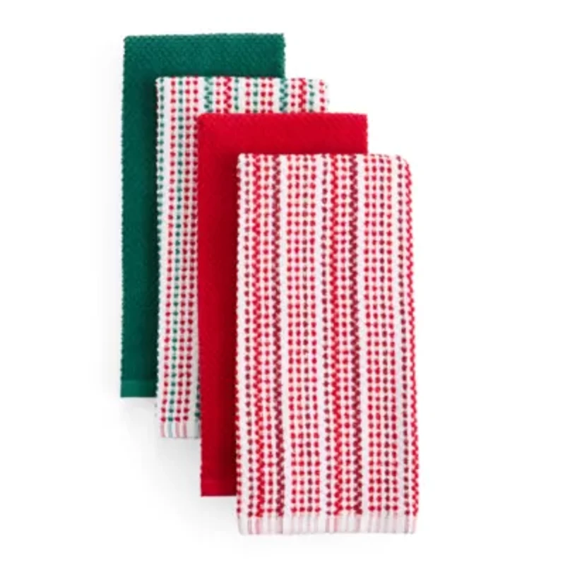 North Pole Trading Co. Holiday Stripe 4-pc. Kitchen Towel Set