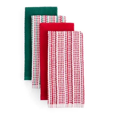 North Pole Trading Co. Holiday Stripe 4-pc. Kitchen Towel Set
