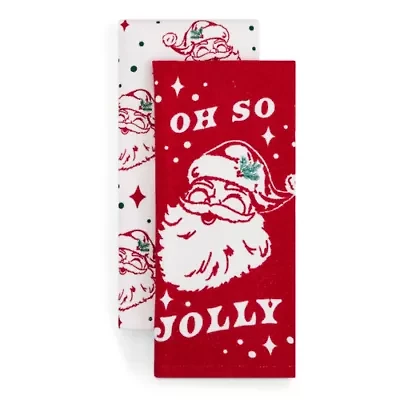 North Pole Trading Co. Jolly Santa 2-pc. Kitchen Towel Set