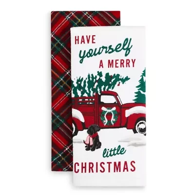North Pole Trading Co. Red Truck 2-pc. Kitchen Towel Set