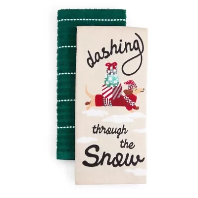 North Pole Trading Co. Holiday Dog 2-pc. Kitchen Towel