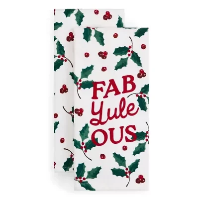 North Pole Trading Co. Holly Berry 2-pc. Kitchen Towel Set