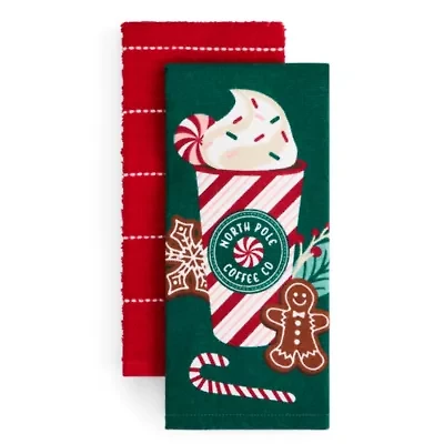 North Pole Trading Co. Peppermint 2-pc. Kitchen Towel Set