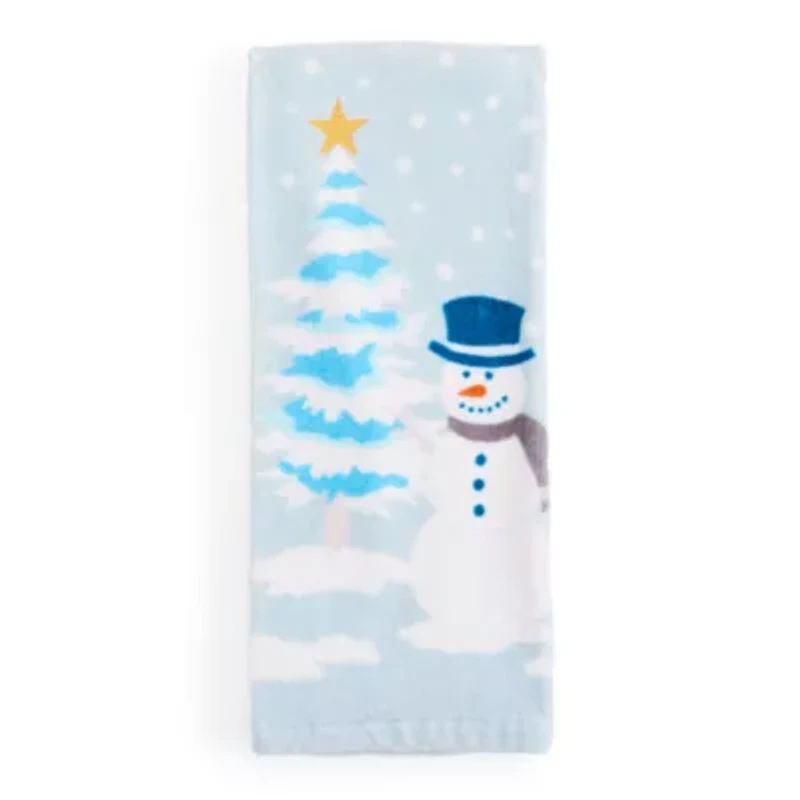 North Pole Trading Co. Blue Snowman 2-pc. Kitchen Towel Set