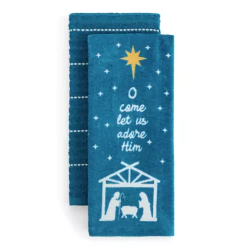 North Pole Trading Co. Nativity 2-pc. Kitchen Towel Set