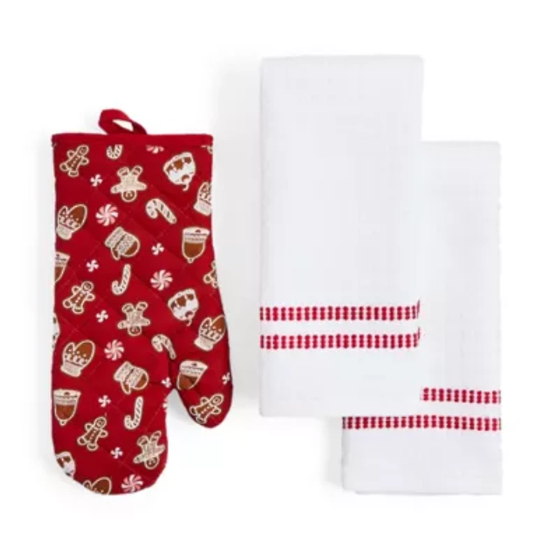 North Pole Trading Co. Red Holiday Kitchen 6-pc. Towel Set