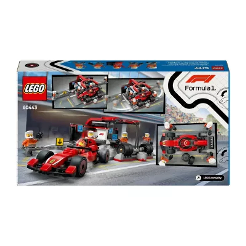 LEGO® F1® Pit Stop and Pit Crew with Ferrari Car 60443 Building Set (322 Pieces)