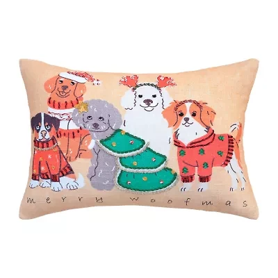 Vibhsa Vibhsa Christmas Merry Woofmas Pillow – 14"X20" Rectangular Throw Pillow
