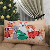 Vibhsa Vibhsa Christmas Merry Woofmas Pillow – 14"X20" Rectangular Throw Pillow