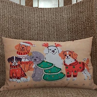 Vibhsa Vibhsa Christmas Merry Woofmas Pillow – 14"X20" Rectangular Throw Pillow