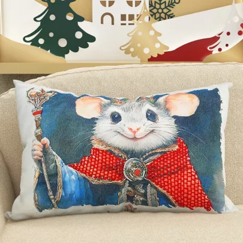 Vibhsa Vibhsa Christmas Mouse King Pillow – 14"X24" Rectangular Throw Pillow